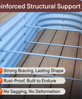 Galvanized Raised Garden Bed Kit For Small Spaces In Moss Green 6x2x1.5 Ft 18 Inch Tall Above Ground Planters internal support view