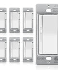 Sleek Super Slim Slide Dimmer Switches 6 Pack White Single Pole Or Three Way Zero Clearance Mounting For Led Cfl Incandescent Fixtures