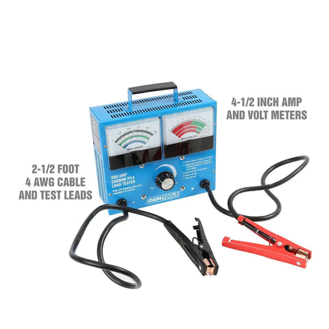 500 Amp 12V Battery Load Tester With Carbon Pile Voltage Meter Regulator And Alternator Test tool with cables and meters