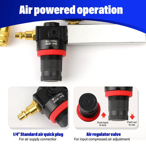 Gnhydxfe TU-21 engine cylinder leak-down tester kit, blue; includes 1/4-inch air quick plug and regulator valve.