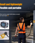 Person using Portable 30W Fiber Laser Engraver For Metal And Non Metal Materials Handheld Laser Marker On The Go with accessories
