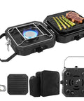 Dual Burner Propane Camping Stove With Piezo Ignition, Portable Folding Grill, Windproof Outdoor Stove With Carry Bag, 16000 BTU