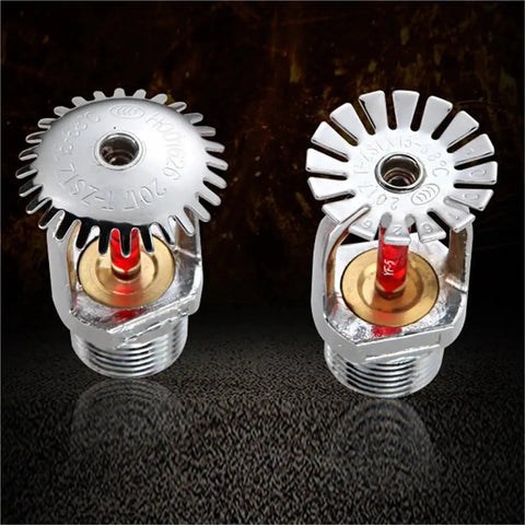 Gear Up With This 5 Pack Of DN15 Fire Sprinkler Heads For Quick Response Activation At 68 Degrees Celsius. Close up of chrome-plated sprinkler heads.