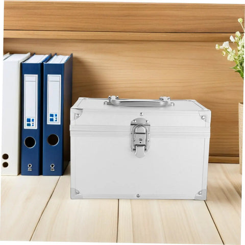 Heavy Duty Aluminum Storage Box With Double Layer And Large Inner Compartment, Lightweight, Impact Resistant Toolbox On Shelf
