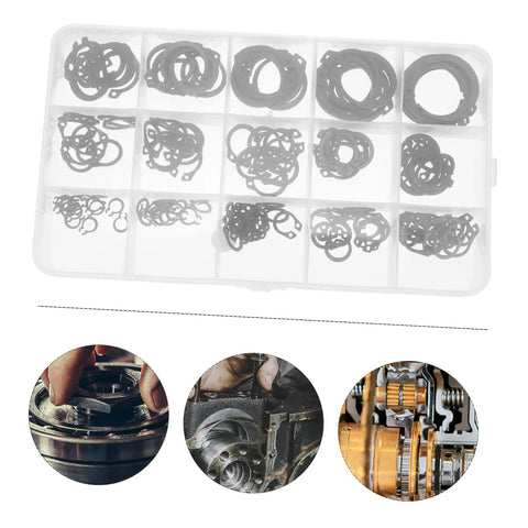 175 Piece Steel Snap Ring Kit C Type Retaining Ring Clips Set for Shafts and Bearings in storage case