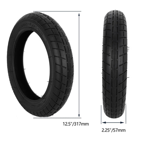 Side view of 12.5X2.25 Bike Tire And Inner Tube Set 57 203 compatible with 12 inch BMX bikes, kids bikes, and more.