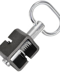 Four Pack Heavy Duty Stainless Steel Spring Latch Lock For Trucks And Trailers Rock Solid Weld On Gate Design With Five Eighth Inch Bolt Built To Last Road Hauls, showing close-up of latch with spring.