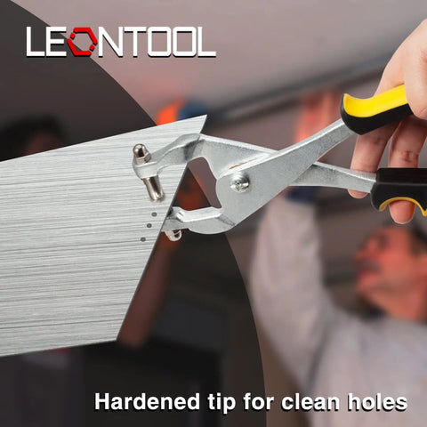 9.5 Inch Ceiling Grid Punch Tool For Suspended Ceilings, Heavy Duty Hole Punch Pliers for metal sheet with compound leverage