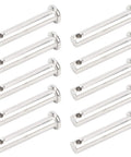 10Pcs Stainless Steel Clevis Pin Set 304 Flat Head Pins With Holes Universal T Shape Round Pins Rugged Heavy Duty Rust Resistant Kit