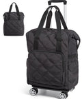Rolling Duffle Bag With Wheels 35L Carry On Travel Bag black with detachable wheels and tote conversion