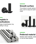 1652 Piece 410 Stainless Steel M3 M4 Screw Kit For 3D Printers And Mechanical Projects With Allen Head Flat Head Button Head Bolts Nuts Washers And Mini Tools Comprehensive Hardware Set, black screws and stainless rods