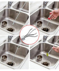 Using 39 Inch Drain Clog Remover Kit With 20 Inch Drain Snake Hair Removers And Cleaning Brush 24 Inch Sewer Hair Catcher in kitchen sink