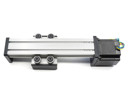 100mm Travel Linear Motion Guide With Sfu1605 Ball Screw And Nema23 Stepper Motor For DIY CNC Router X Y Z Actuators Heavy Load Support Up To 30kg Horizontal And 15kg Vertical 0 To 100mm Per Second, side view