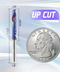 HQMaster 10‑pc O‑flute CNC router bit set, 1/8 in shank, tungsten carbide upcut end mills for acrylic, plastic, MDF
