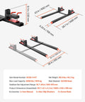 Diagram of Clamp On 60-Inch Total Length Pallet Forks For Tractors And Skid Steers, Heavy-Duty 4,000 Lb Capacity with dimensions.