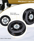 Luggage Suitcase Replacement Wheels 80x24mm Rubber Swivel Caster Bearings Repair Kit with 2 PU Wheels