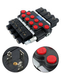 Four Spool 12V DC Hydraulic Solenoid Control Valve For Double Acting Cylinders With 13 GPM Flow And 3600 PSI Max SAE10 Inlet SAE8 Outlet