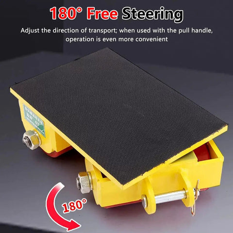 Heavy Duty Floor Skate Rollers With PU Steel Caster Wheels Boasting 180 Degree Free Steering and sturdy grip for easy transport.