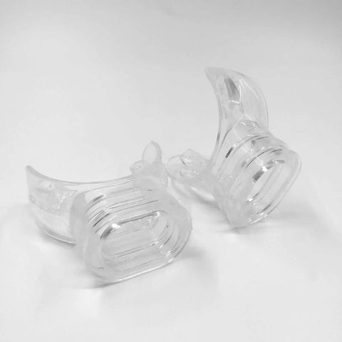Clear silicone mouthpieces from 6 Pack Silicone Diving Mouthpieces Clear With Tie Strap For Breathing Tubes Snorkel Gear Accessory Kit Universal Caliber Fits Most Tubes Food Grade Silicone Disinfection Vacuum Packaging.