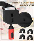 23 Ft Variable Angle Band Clamp For Woodworking, Picture Frames, Barrels And Odd Shaped Pieces with 4-pack clips