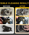 Comparison of carburetor and chain before and after using 3L Ultrasonic Cleaner With One-Touch Operation, Built-In Heating, Dual-Frequency Sweep.
