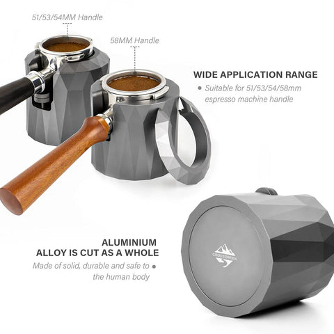 Coffee Portafilter Holder And Espresso Tamper Stand For Most 51mm, 53mm, 54mm, And 58mm Portafilters, Durable Aluminum Alloy Base