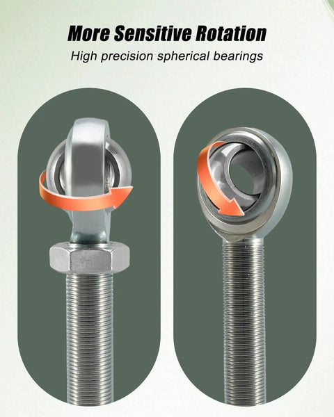 Heavy Duty 3/4 In Right Hand Shank With Jam Nut Heim Joint Rod End 3/4 Inch Bore 4 Inch Long Precision Bearings showing high precision spherical rotation.