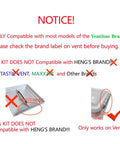 Notice of Ventline Compatible RV Roof Vent Motor Upgrade Kit, not for Heng's, with images of roof vents and brand labels.
