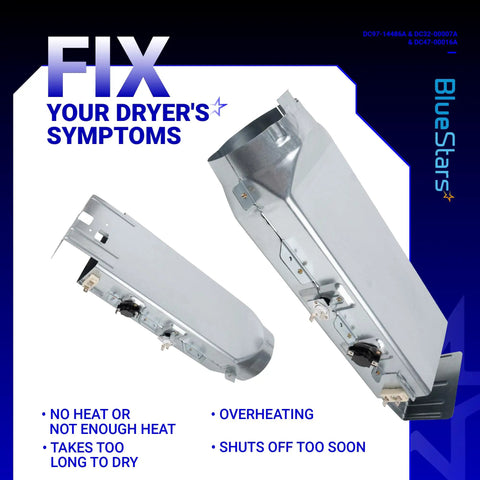 Upgraded Dryer Heating Element Kit For DV42H5000EW A3 DV45H7000EW A2 DV40J3000EW A2 DVE50R5400V A3 showing elements and ducts