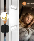 Black Interior Door Hinges 3.5 Inch By 3.5 Inch With Six Holes And 270 Degree Rotation shown installed on door.