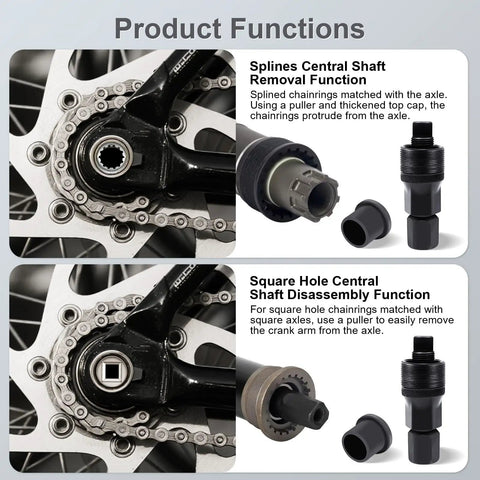 Heavy Duty Bike Crank Puller Tool For Square Taper And Splined Cranks Pro Grade Crank Removal Tool demo usage and functions