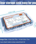 Heavy Duty Self Tapping Screws For Metal And Sheet Metal Assortment Kit in clear storage case