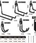 Heavy Duty Garage Hooks For Storage And Hanging Items, 20 Pack, wall-mounted steel hooks set with sizes and load ratings