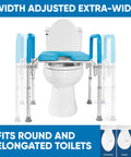 Must-Have Raised Toilet Seat With Handles For Seniors And Elderly Safety, Adjustable Height, Soft-Padded Armrests over toilet