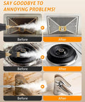 Before and after cleaning with Beast 1500W Steam Cleaner Handheld Portable for home kitchen and auto detailing.