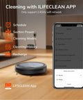 V5s Max Robot Vacuum With Beast Mode 4000Pa Suction Gyroscope Navigation shown with app control interface on phone screen