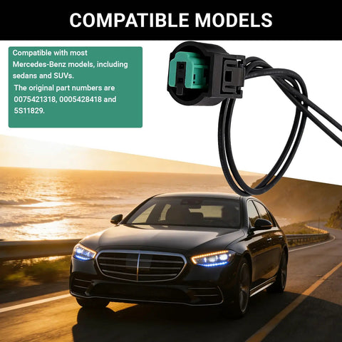 2 Pack Outside Ambient Air Temperature Sensor With Connector Pigtail Harness For Mercedes Benz Cars near sedan