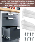 Heavy Duty White Drawer Track Back Plate Kit With Mounting Screws Replaces Side Mounted Ball Bearing Slides Kitchen Cabinet Hardware with drawer and screws