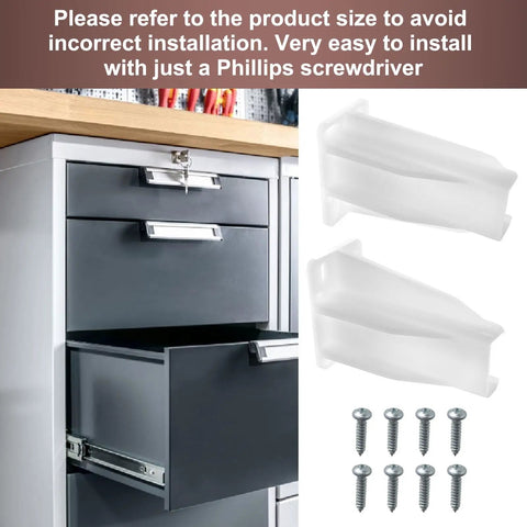 Heavy Duty White Drawer Track Back Plate Kit With Mounting Screws Replaces Side Mounted Ball Bearing Slides Kitchen Cabinet Hardware with drawer and screws