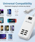 Six Port USB Charger Hub With US Plug Desktop Power Wall Adapter Cable Included Travel Charging Station For Six USB Devices