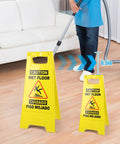 24 Inch Caution Wet Floor Sign 3 Pack Bright Yellow A Frame Double Sided Safety Warning Signs Bilingual For Commercial Use