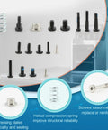 Beefed Up All In One 3D Printer Screws Kit For X1 X1C X1E P1P P1S AMS with various screws and springs display.