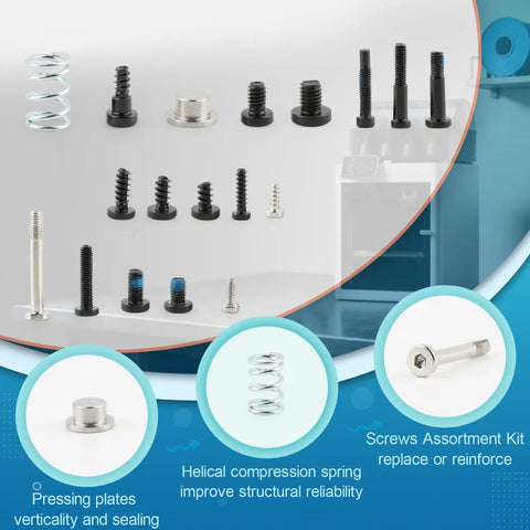 Beefed Up All In One 3D Printer Screws Kit For X1 X1C X1E P1P P1S AMS with various screws and springs display.