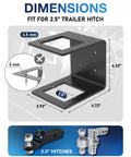 Keep Your Ride Tight With This Heavy Duty 2.5 Inch Truck Bed Hitch Holder And Trailer Storage Bracket dimensions showing 2.5 inch size.
