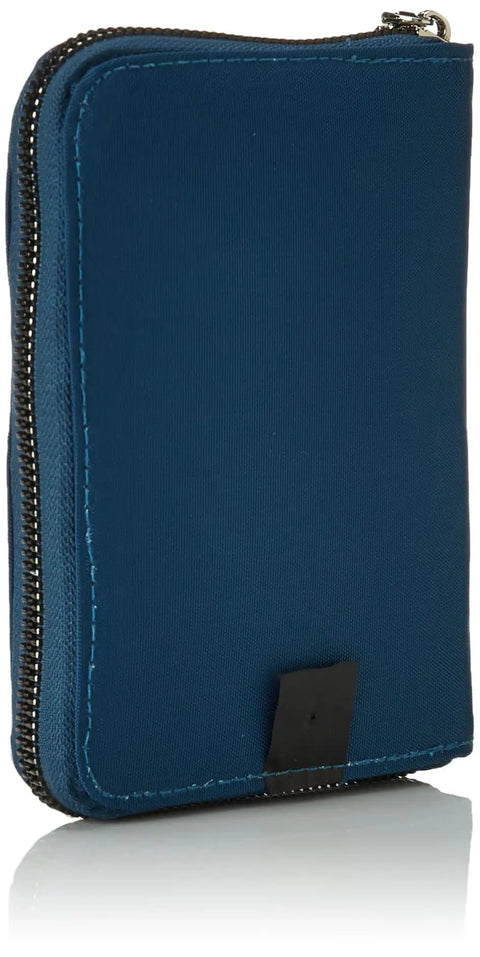 Blue RFID Blocking Passport Zip Wallet For Safe Travel, Slim Passport Holder With RFID Shield, Card Slots, Coin Pocket