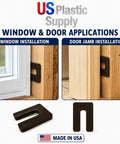 Heavy Duty Square Horseshoe Plastic Flat Shims For Zero Sweat Window And Door Jambs Leveling On Construction Sites Solid Brown half inch thick used for window and door installation.
