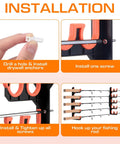 Installation steps for Dual Row Garage Fishing Rod Holder Rack For Wall Or Ceiling Mounts With Soft Protective Pads 2 Pack Holds Up To 10 Rods Keeps Your Gear Neat And Ready Easy Install Prevents Rod Clashes.