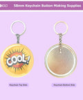58Mm Button Maker Kit For Keychains, Pro Grade 50 Sets, includes keychain top and metal bottom cover