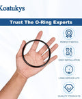 Two Pack O Ring Replacement Set For Pentair Rainbow Chlorinator Fits R172009 And O283 Compatible With Models 300 302 19 29 29X 320 And 322 Durable Rubber Compound Gasket black O-ring held in hand