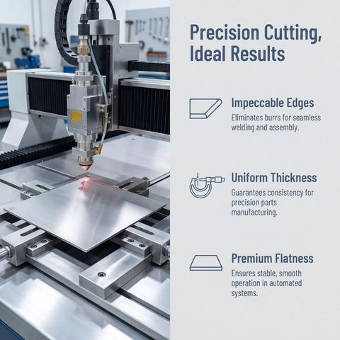 Laser cutting machine precision cutting a Two Piece Square Stainless Steel Sheet 100x100x2mm Flat Metal Plate Smooth Mill Finish.
